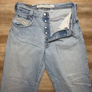 Diesel Jeans Men 30x30 Blue Saddle Loose Tapered Leg Italy Light Wash (Tag 33)